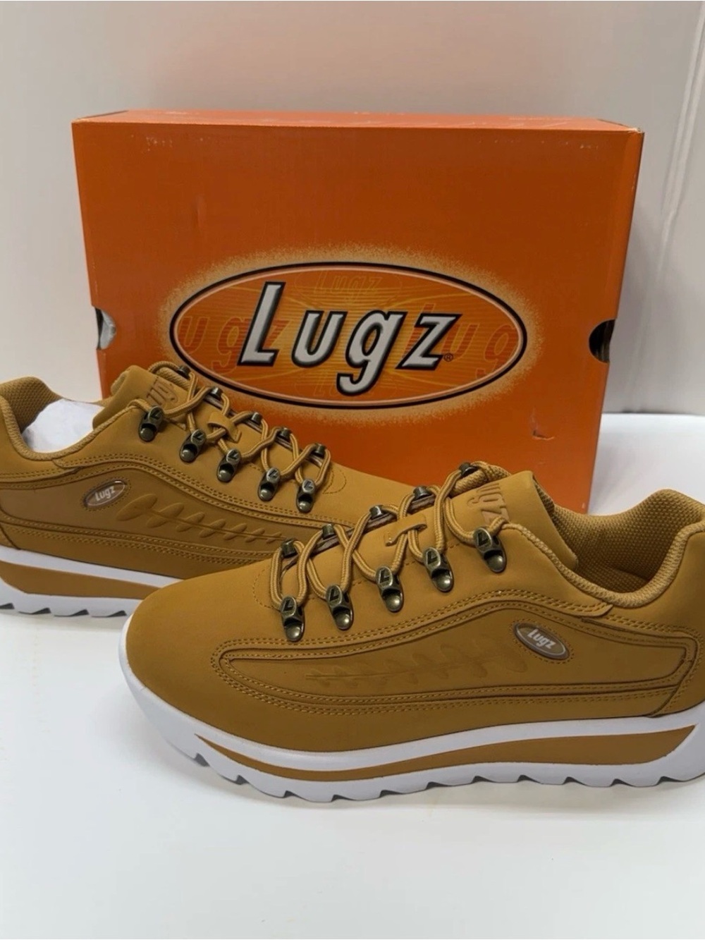 Lugz Dial Wheat White Sneakers Men’s Size 7.5 Casual Shoes NEW With Box